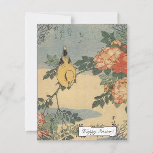 Vintage japanische Osterkarten mit Vögeln Feiertagskarte
