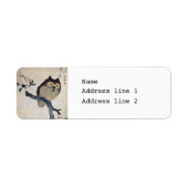 Vintage japanische Owl Address Labels (Vorne)