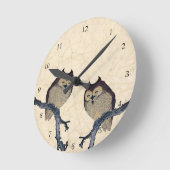 Vintage japanische Owls Runde Wanduhr (Winkel)
