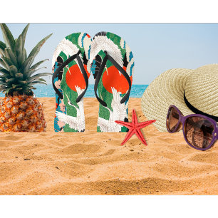 Vintage japanische Sakura- und Rotkronenkrane Badesandalen