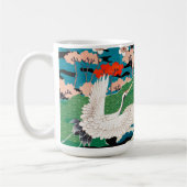 Vintage japanische Sakura- und Rotkronenkrane Kaffeetasse (Links)
