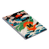 Vintage japanische Sakura- und Rotkronenkrane Notizblock (Rechte Seite)