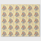 Vintage japanische Samuraiskizzetätowierung Geschenkpapier (Flach)