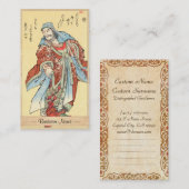 Vintage japanische Samuraiskizzetätowierung Visitenkarte (Vorne/Hinten)