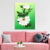 Vintage japanische Skizze für große weiße Peony Leinwanddruck (Insitu (Wohnzimmer))