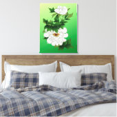 Vintage japanische Skizze für große weiße Peony Leinwanddruck (Insitu (Schlafzimmer))