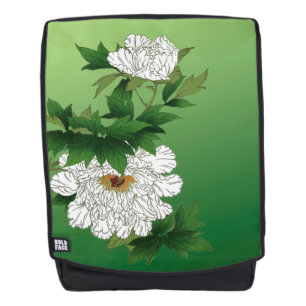 Vintage japanische Skizze für große weiße Peony Rucksack
