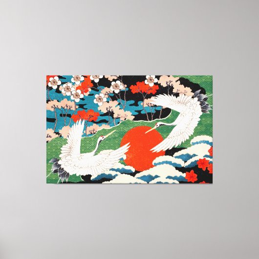 Vintage japanische Stil-Kunst Leinwanddruck (Vorderseite)