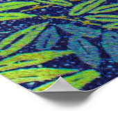 Vintage japanische Stoffe - Beeren und Blätter Poster (Ecke)