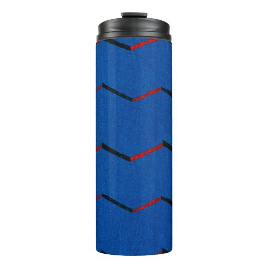 Vintage japanische Textil-Holzschnitt-Druck Thermosbecher (Vorderseite)