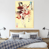 Vintage japanische Ukiyo-e Art Die Kriegerin Leinwanddruck (Insitu (Schlafzimmer))