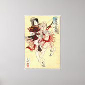 Vintage japanische Ukiyo-e Art Die Kriegerin Leinwanddruck (Vorderseite)