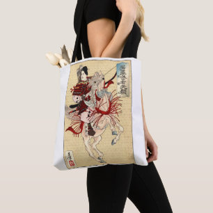 Vintage japanische Ukiyo-e Art Die Kriegerin Tasche