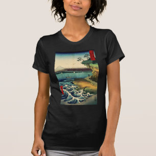 Vintage-Japanische Ukiyo-e Mt. Fuji 房州保田ノ海岸 T-Shirt