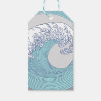 Vintage-Japanische Ukiyo-e-Surfwellen-Kunst Blaue