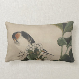 Vintage japanische Vogel-Malerei Lendenkissen