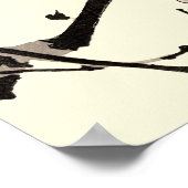 Vintage japanische Vögel und Kirschblüten Poster (Ecke)