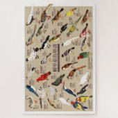 Vintage Japanische Vogelatlas-Illustration Puzzle (Vertikal)