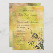 Vintage japanische Vogelhochzeit Einladung (Vorne/Hinten)