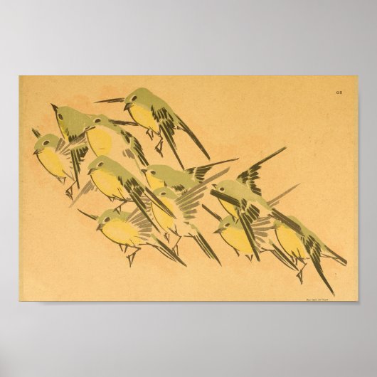 Vintage japanische Wall Art Birds Poster (Vorne)