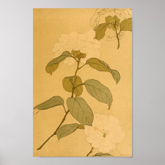 Vintage japanische Wall Art Blume Poster (Vorne)