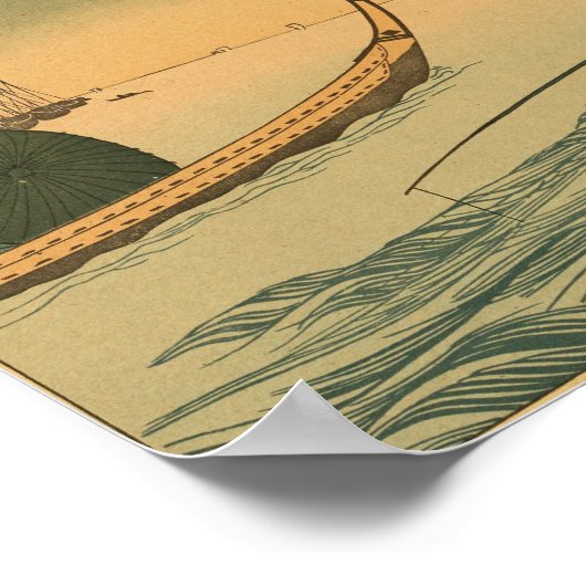 Vintage japanische Wall Art Fishing Poster (Ecke)