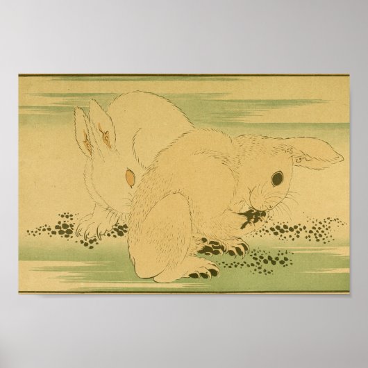 Vintage japanische Wall Art Rabbits Poster (Vorne)