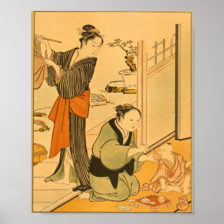 Vintage japanische Wall Art Woman Poster