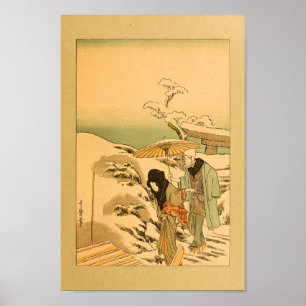 Vintage japanische Wall Art Woman Poster
