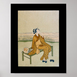 Vintage japanische Wandkunst Frau Poster