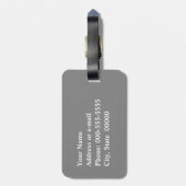 Vintage japanische Waves, grau/grau und weiß Gepäckanhänger (Rückseite vertikal)