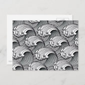 Vintage japanische Waves, schwarz und weiß Postkarte (Vorne/Hinten)