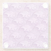 Vintage japanische Waves, Twilight Lila und Lilac Glasuntersetzer (Rückseite)