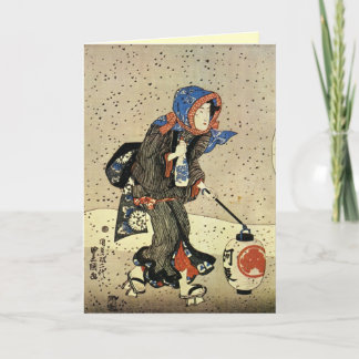 Vintage japanische Weihnachtskarte Feiertagskarte