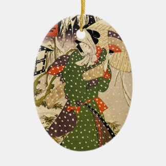 Vintage japanische Weihnachtsverzierung Keramik Ornament
