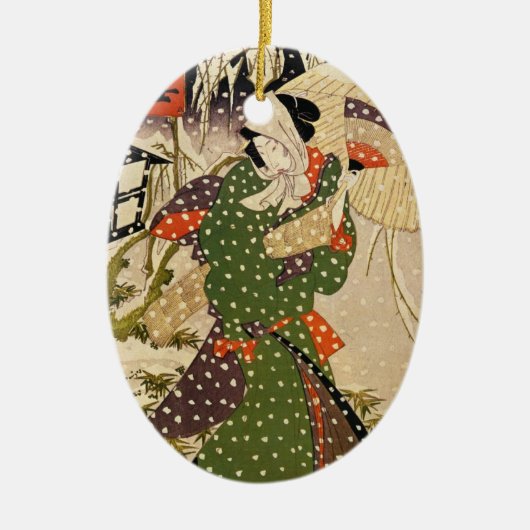 Vintage japanische Weihnachtsverzierung Keramik Ornament (Vorne)