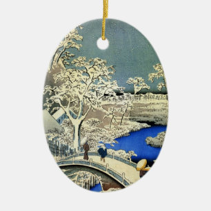 Vintage japanische Weihnachtsverzierung Keramikornament