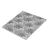 Vintage japanische Wellen, grau/Grau und Weiß Fliese (Seite)