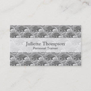 Vintage japanische Wellen, grau/Grau und Weiß Visitenkarte