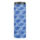 Vintage japanische Wellen, Kobalt Blau und Weiß Thermosbecher (Rückseite)
