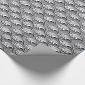 Vintage japanische Wellen, Schwarzweiss Geschenkpapier (Ecke)