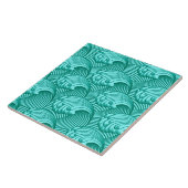 Vintage japanische Wellen, Türkis und Aqua Fliese (Seite)
