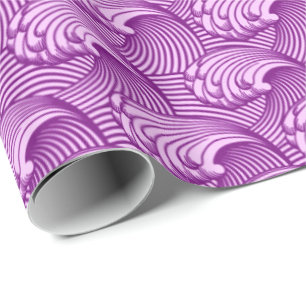 Vintage japanische Wellen, Twilight Lila und lila Geschenkpapier