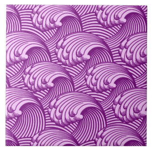 Vintage japanische Wellen, Zwielicht Violett und L Fliese