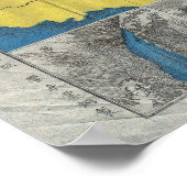 Vintage Japanische Weltkarte (1875) Poster (Ecke)