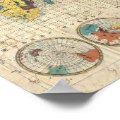 Vintage japanische Weltkarte Poster (Ecke)