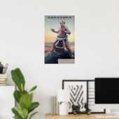 Vintage japanische Weltreise mit Sumo Wrestler Poster (Heimbüro)