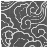 Vintage japanische Wolken, Graphitgrau/Grau Stoff (Nahaufnahme)