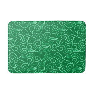 Vintage japanische Wolken, Jade Green Badematte