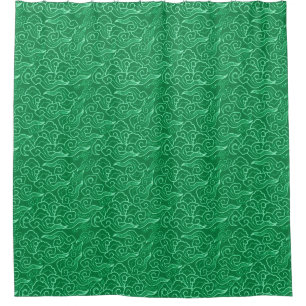Vintage japanische Wolken, Jade Green Duschvorhang